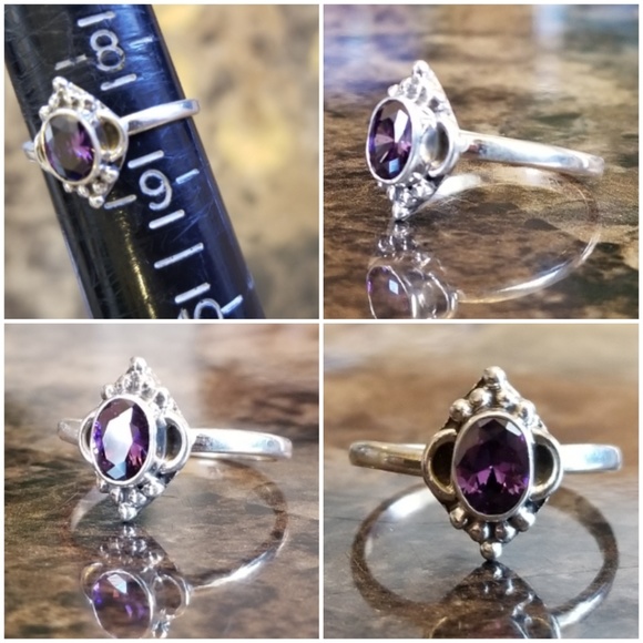 Genuine 1ct Amethyst Ring Size 8.5 - Picture 6 of 6